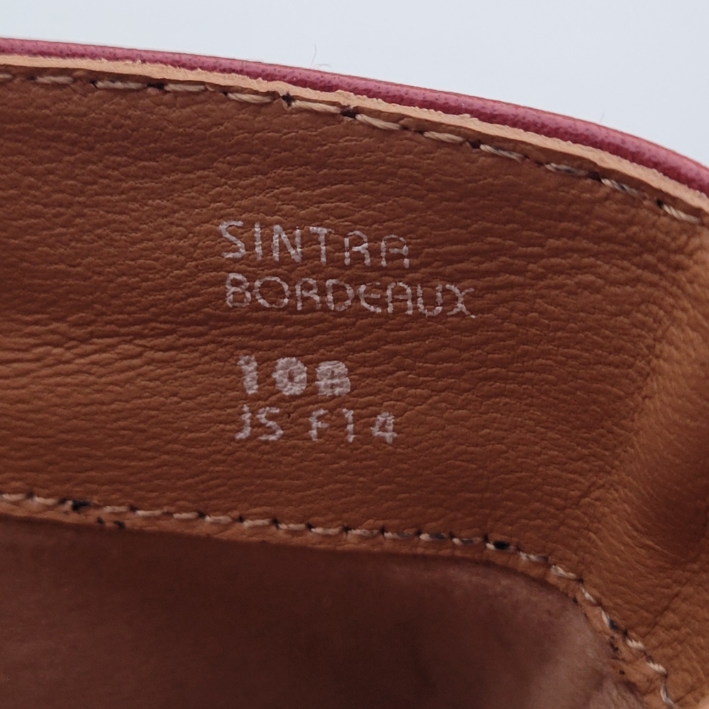 Earthies Burgundy Leather Side-Zip Ankle Boots - Picture 6 of 7